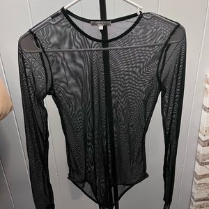 MESH LONG SLEEVE BODYSUIT SIZE S